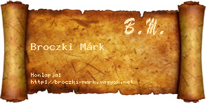 Broczki Márk névjegykártya